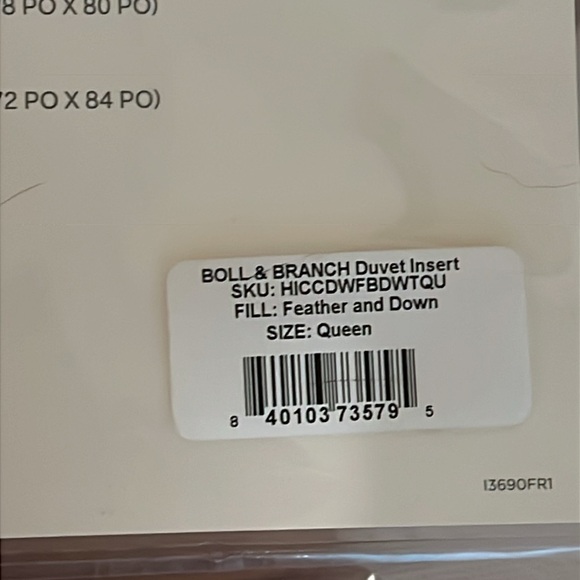 Boll & Branch Queen Cloud Cover Featherbed - Picture 7 of 10